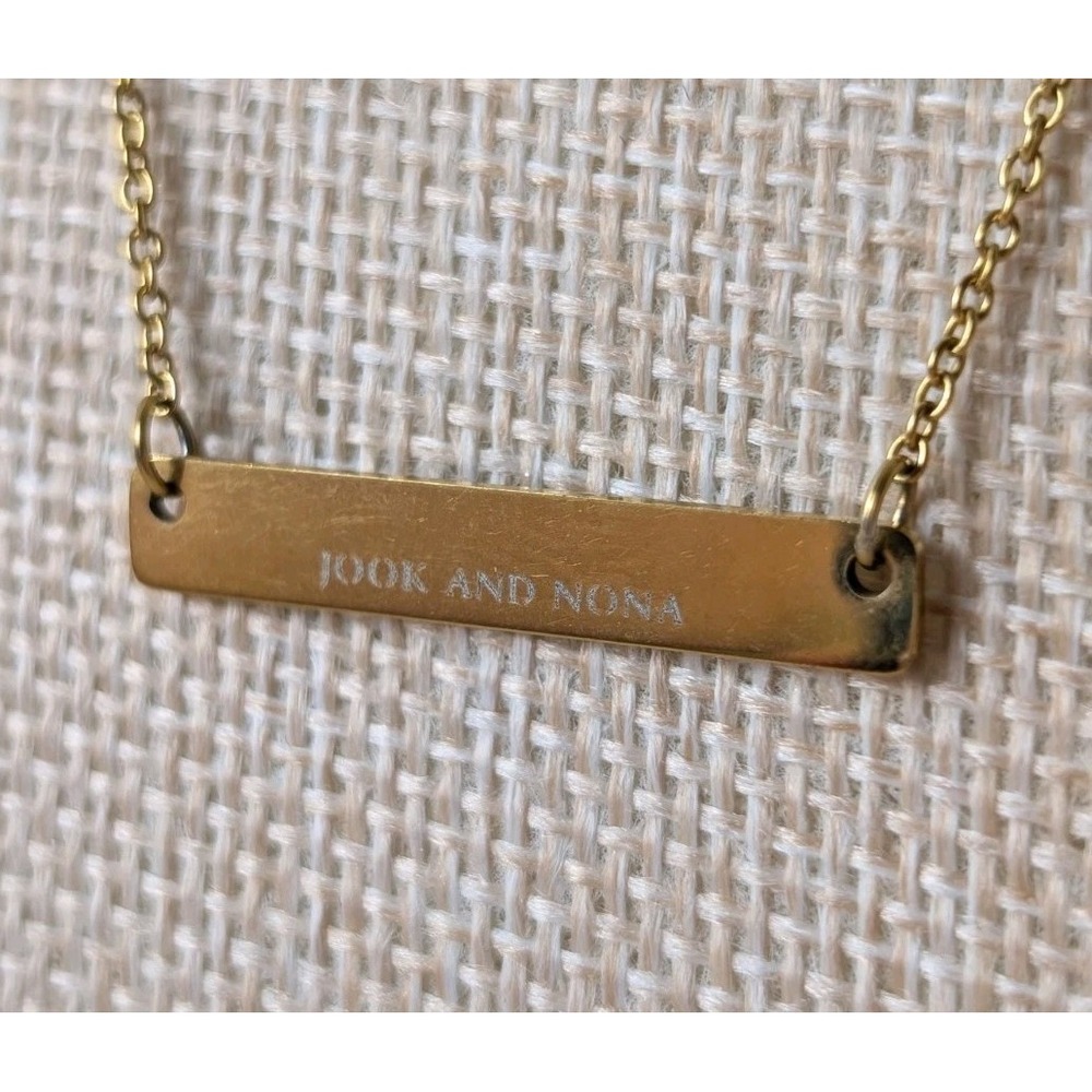 Jour and Nona "Dream" Gold Tone Bar Necklace Minimalist Inspirational - Picture 4 of 5